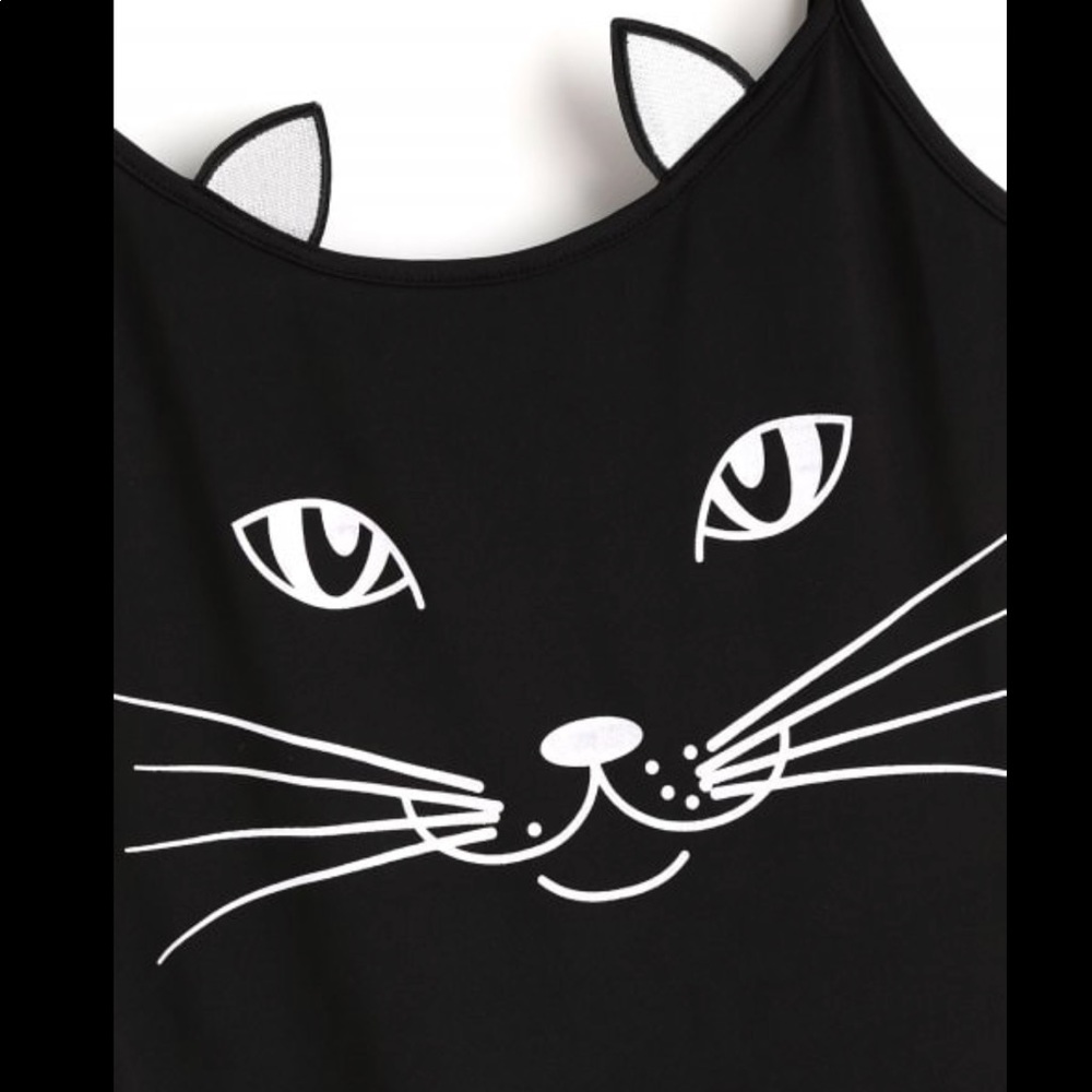 Printed Cat Patch Bodysuit - Picture 4 of 7